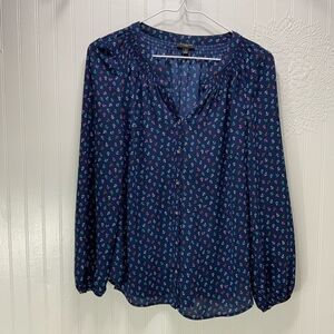 Talbots long sleeve nautical blouse